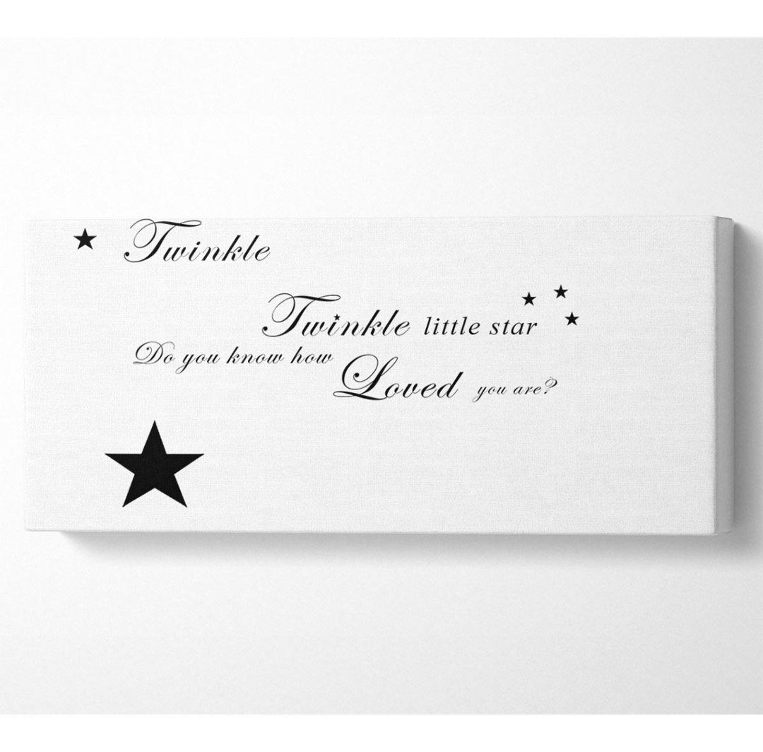 Kinderzimmer Zitat Twinkle Twinkle Little Star 1 Weiß - Wrapped Canvas Typografie