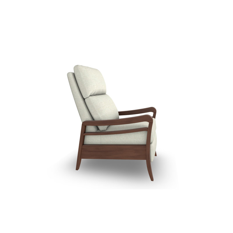 Modern High Leg Recliner, Ivory-23693, Dark Walnut
