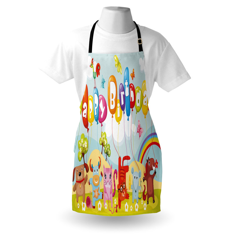Multicolore tablier de fête d'anniversaire unisexe