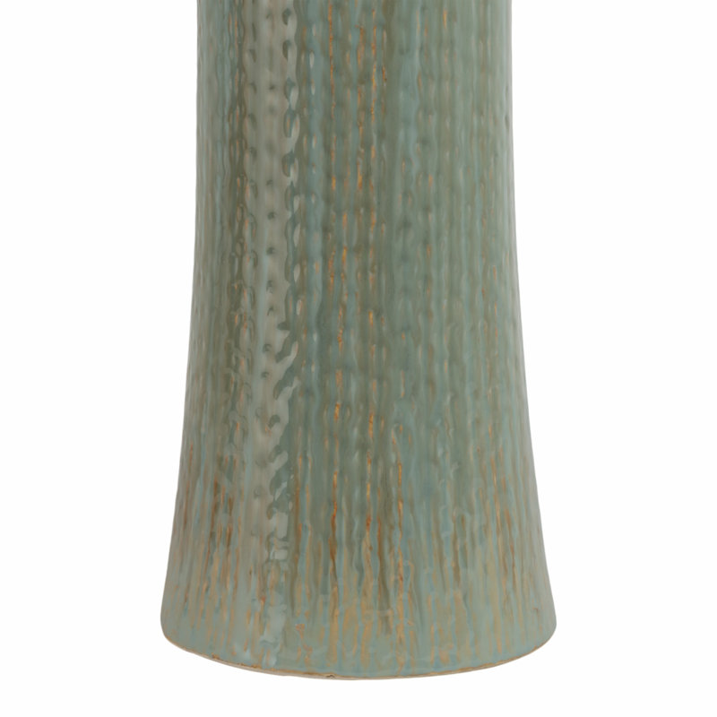 Decorative Textured Tall Floor Ceramic Vase for Home Table Decor - Modern Flared Flower Vase for Living Room Display