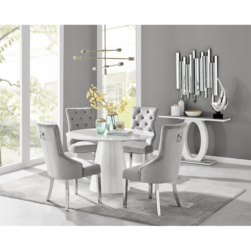 Edzard 4 - Person Dining Set, White