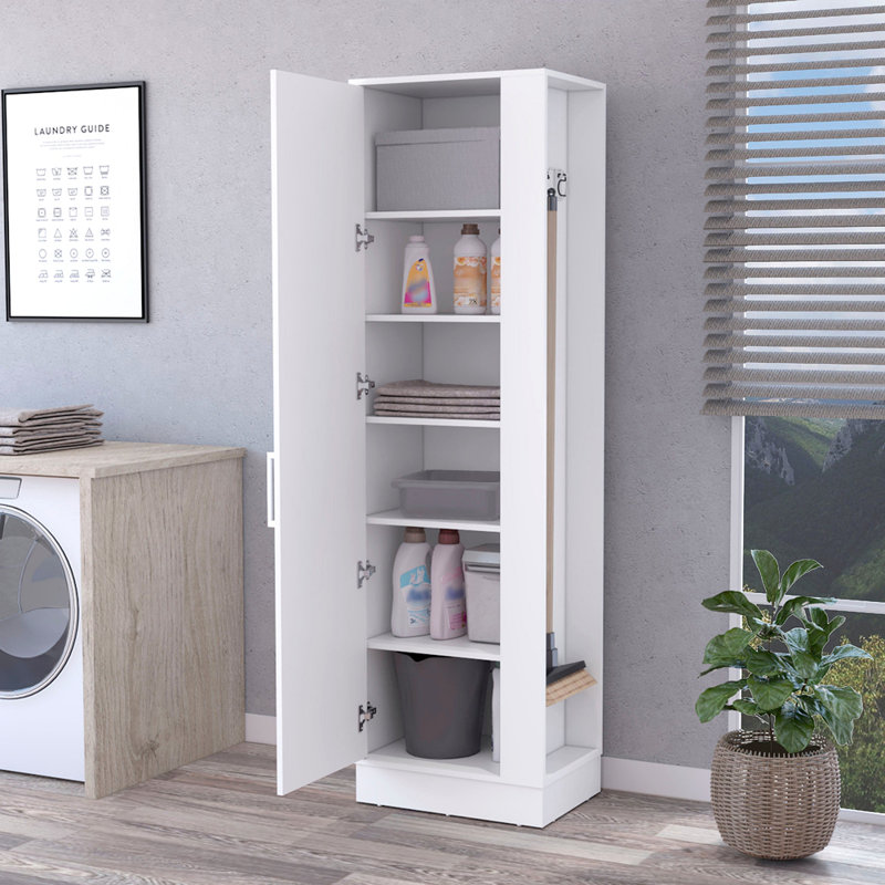 Grande armoire de rangement à 2 portes et 6 tablettes