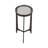 Round Accent Table With Thick Glass Top, Antique Aluminum Finish, Durable Glass & Aluminum