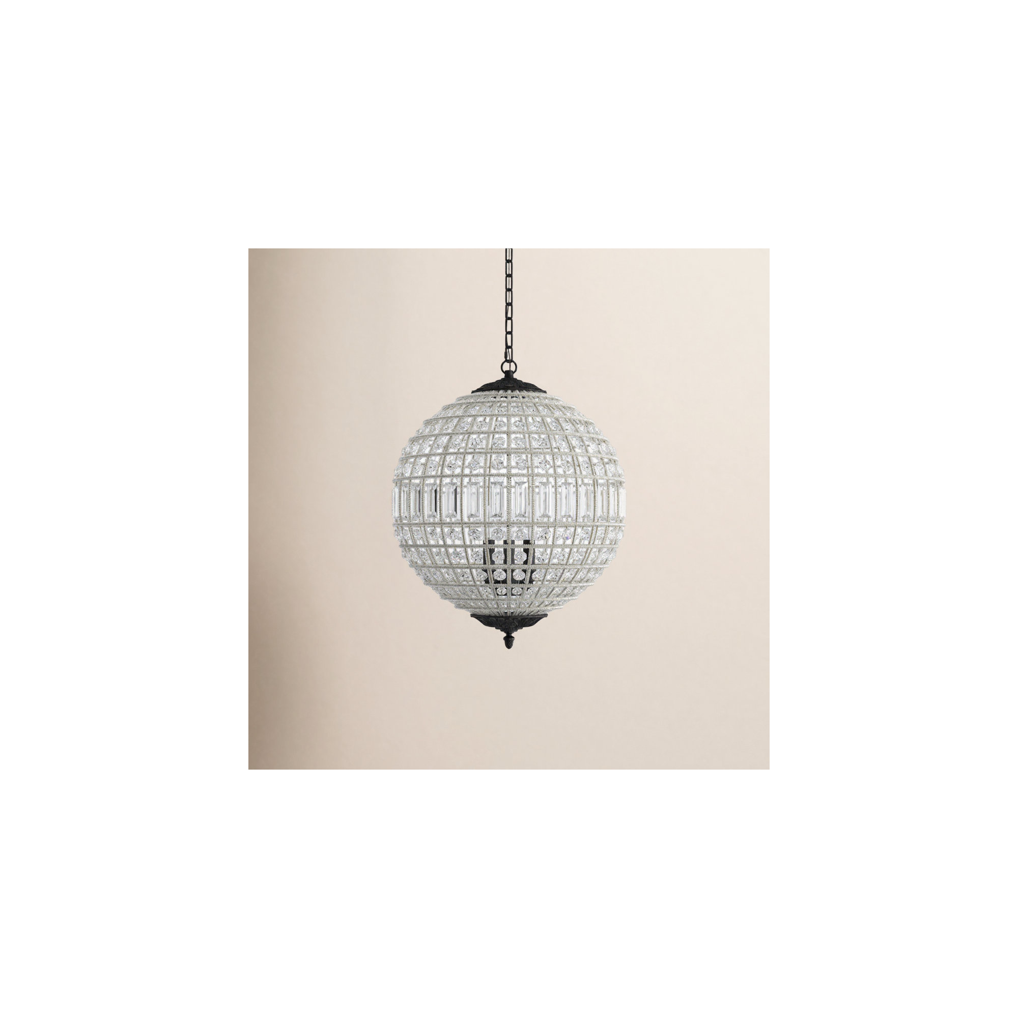 Rola 5 - Light Metal Dimmable Globe Chandelier, Dark Bronze, 5 Lights