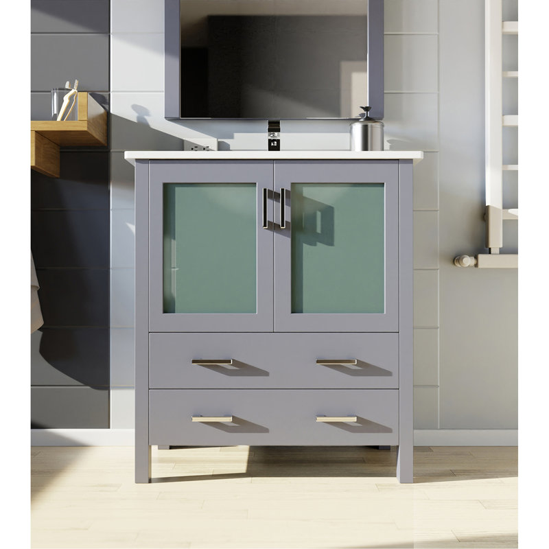 Meuble-lavabo de salle de bain (armoire seulement), DARK GREY, DARK GREY