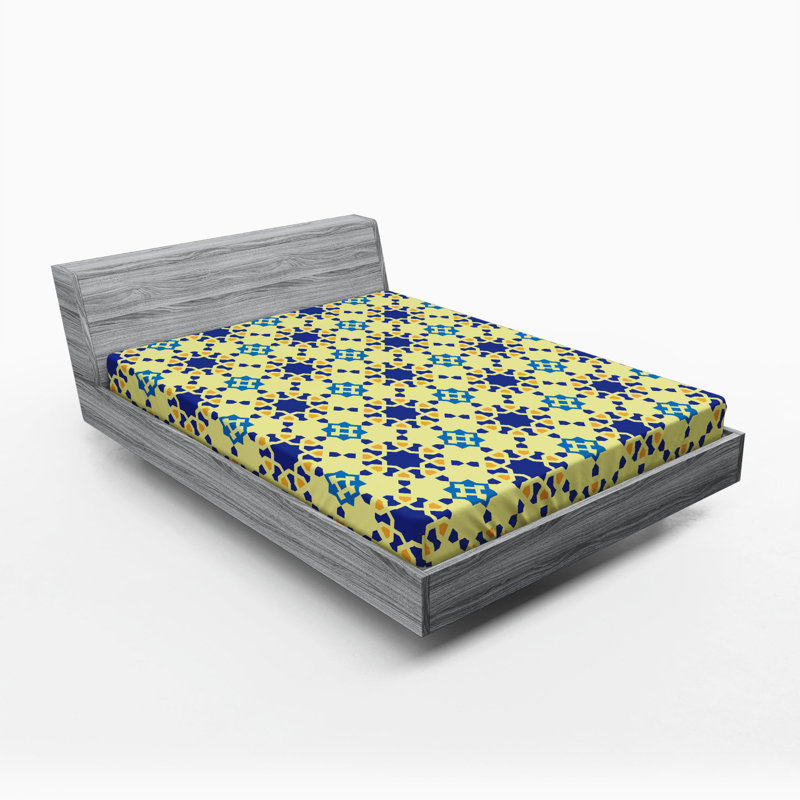 Microfiber Geometric Fitted Sheet, Full Fitted Sheet