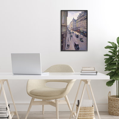 Vintage Paris Street Scene Framed Giclee, design by Petal Prints Design