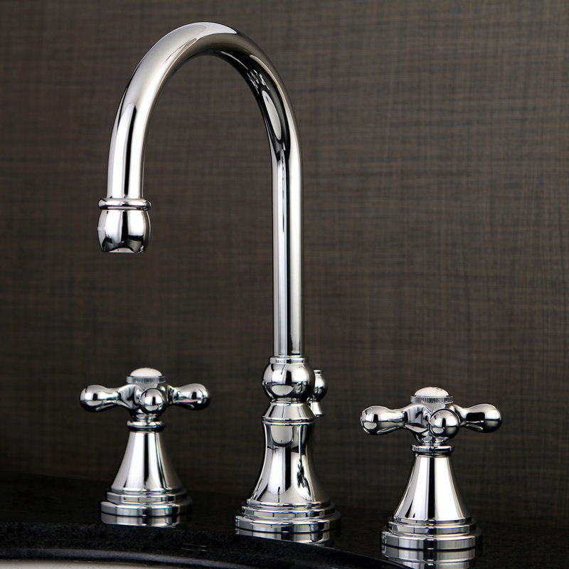 Governor Polished Chrome Widespread Bathroom Faucet with Brass Pop-Up