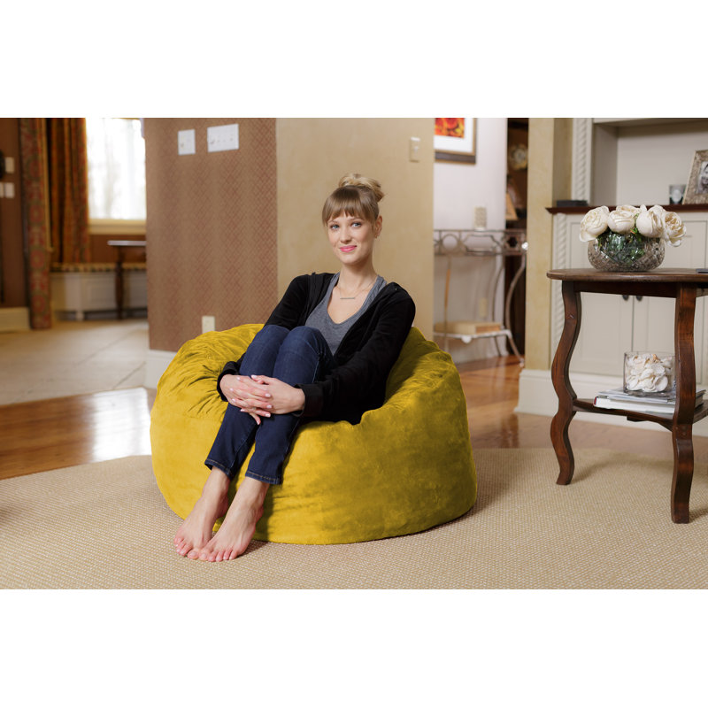 Bean Bag Chair - Shredded Memory Foam Filled Round Furniture Bean Bag Chair with Removable and Machine Washable Cover - Big Bean Bag Sofa Lounger with Soft Micro Fiber Cover - Multiple Colors, Multiple Sizes and Fabrics