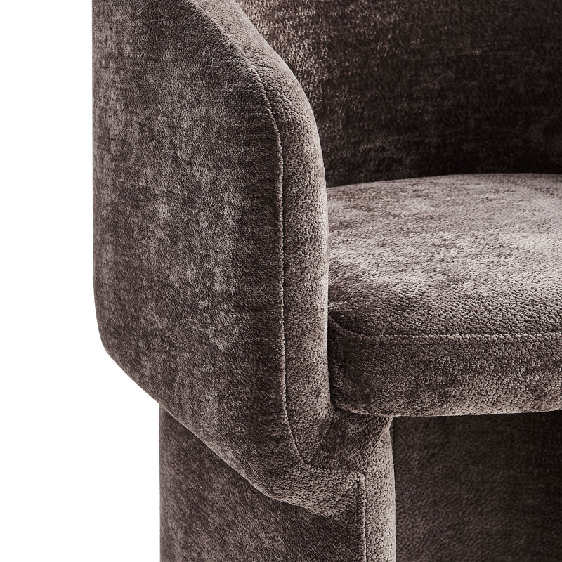 Verity Chenille Dining Armchair, Chocolate Brown