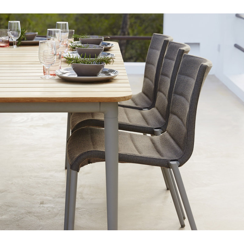 Core Outdoor, Aluminum Taupe, 35.5" W x 82.7" L x 29" H, Teak