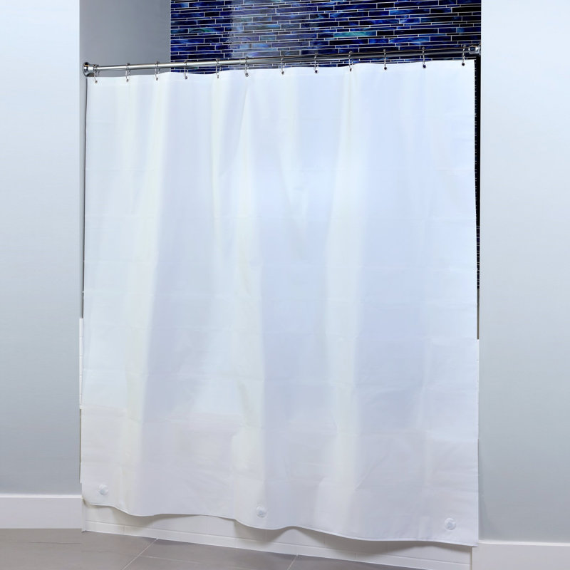 Rideau de douche en vinyle Los Palmos, Blanc