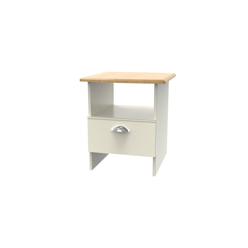 Fully Assembled McVille Side Table with Storage, White