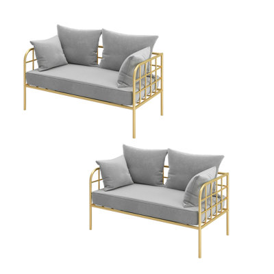 Banc rembourré en velours Clemansa