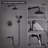 Retro Wall Mount 3 Funtions Rainfall Shower System with 3 Setting Handheld, Bath Spout, Rough-In Valve and Diverter-64790818