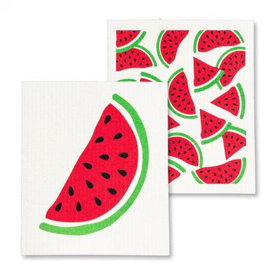 Set Of 2 Watermelon Slices Dishcloth