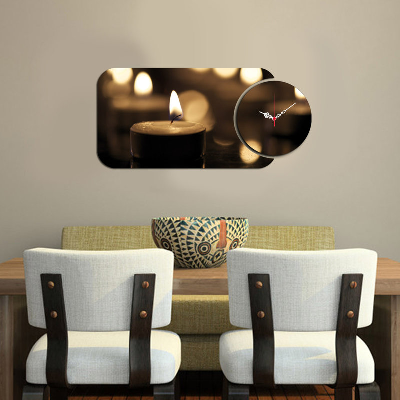 Ensemble de 2 horloges murales décoratives Chic, design moderne, 26,8 x 12,6 pouces | Fabrication 100% bois aggloméré, épaisseur: 0,1 pouce | Parfait pour le salon, le bureau ou la chambre à coucher, les garde-temps élégants et fonctionnels