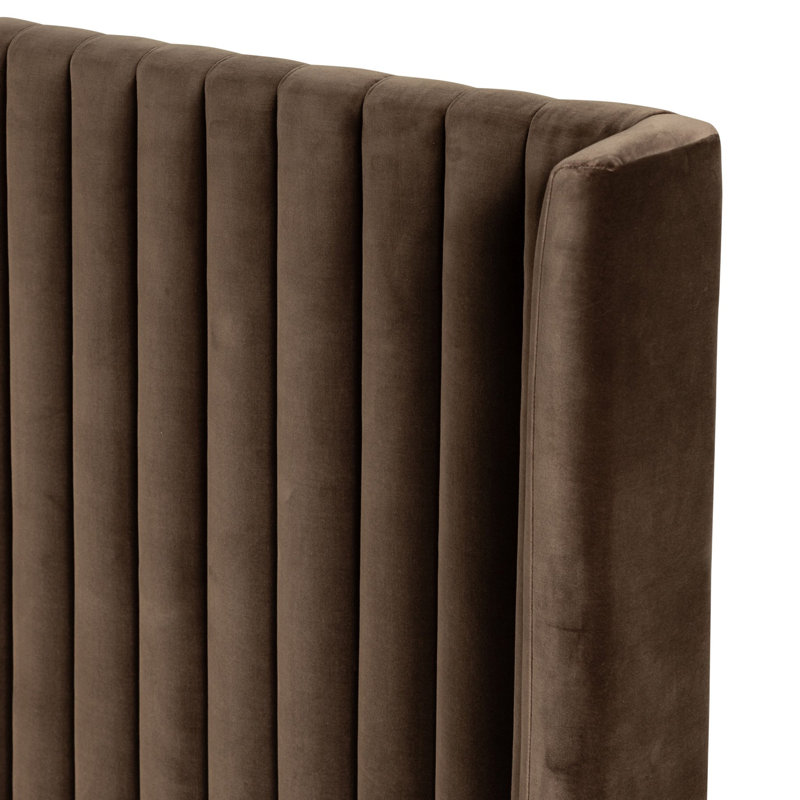 Montgomery Upholstered Wingback Bed, Surrey Mink, Queen