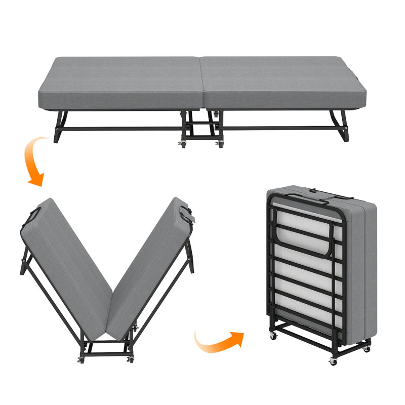 Open-Frame Bed with Mattress