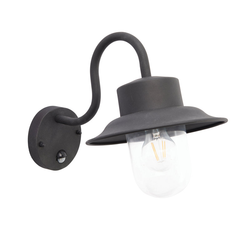 Keya 21cm H Outdoor Barn Light, Textured Black