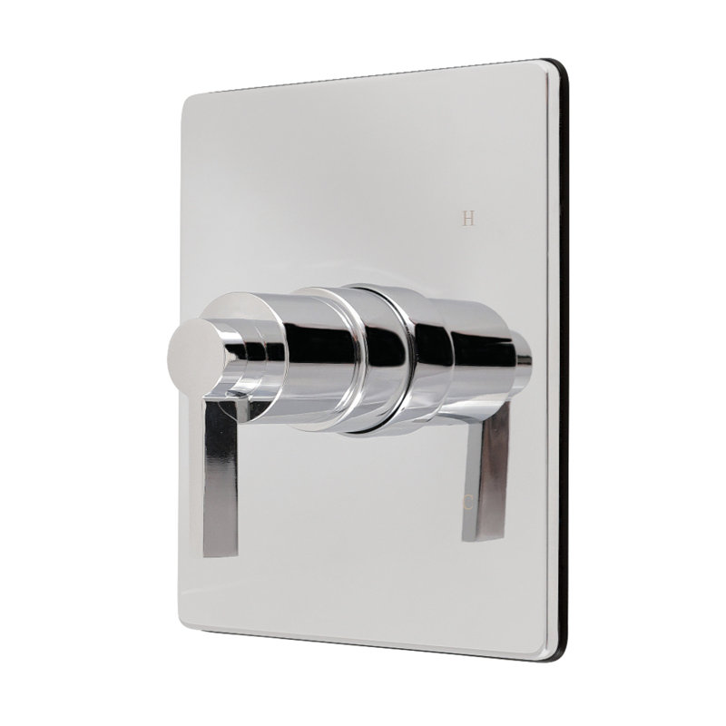 Kingston Brass NuvoFusion Single-Handle Pressure Balanced Tub and Shower Faucet Valve and Trim Kit, Polished Chrome
