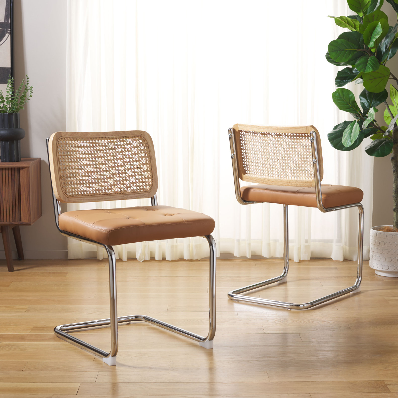 Waka Linen Dining Chair, Brown