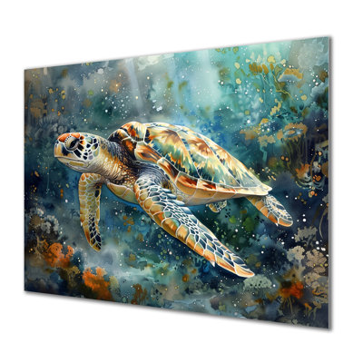 «Sea Turtle Journey II», art mural grand créatures marines