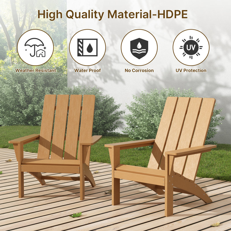 Danese 2-Piece All-Weather HDPE Adirondack Chair, Brown