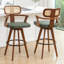 Swivel Upholstered and Faux Leather Bar Stool-282961850-282961853