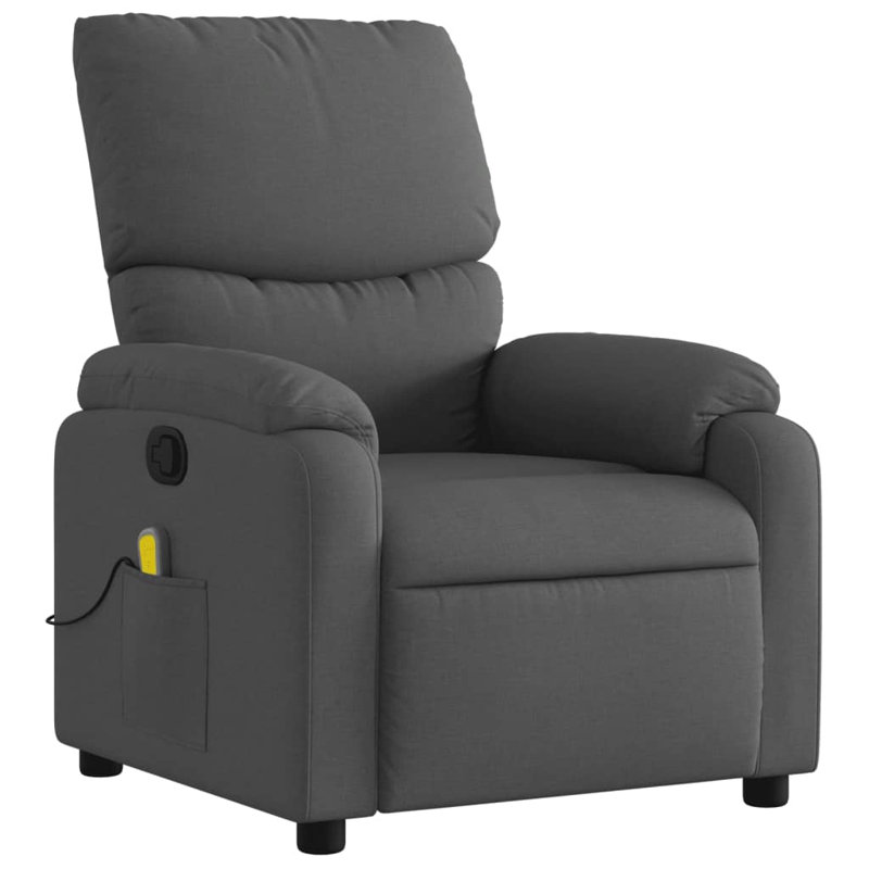 Upholstered Massage Chair, Manual - Push Back, Black Polyester