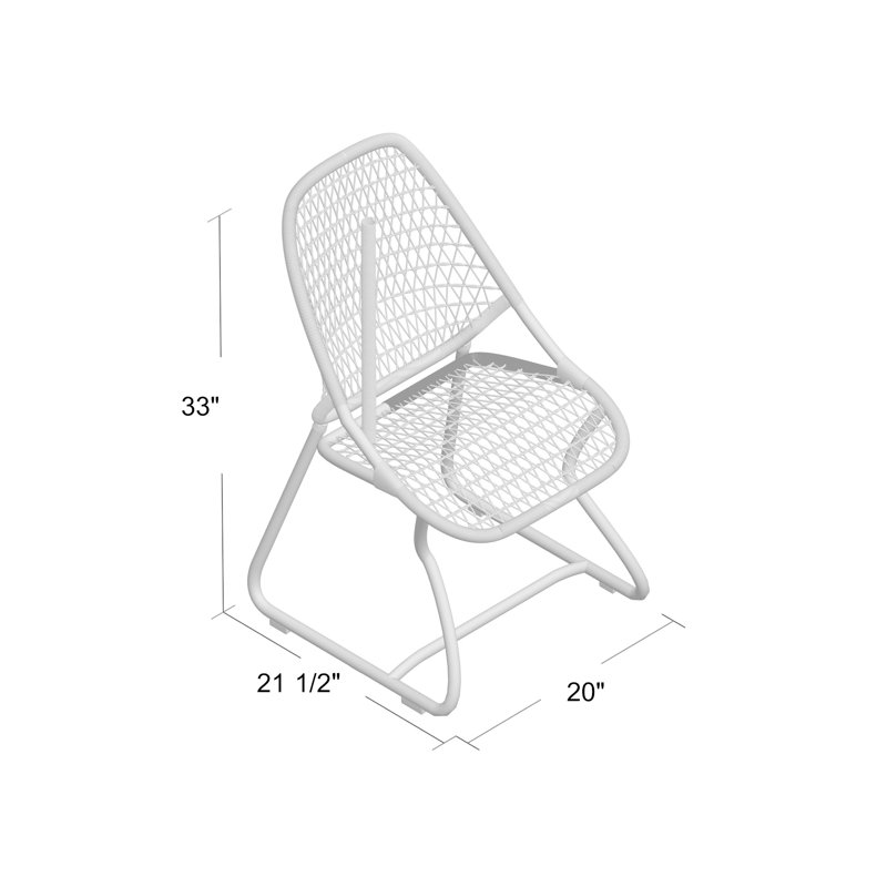 Sixties Outdoor Dining Side Chair, Red Ochre