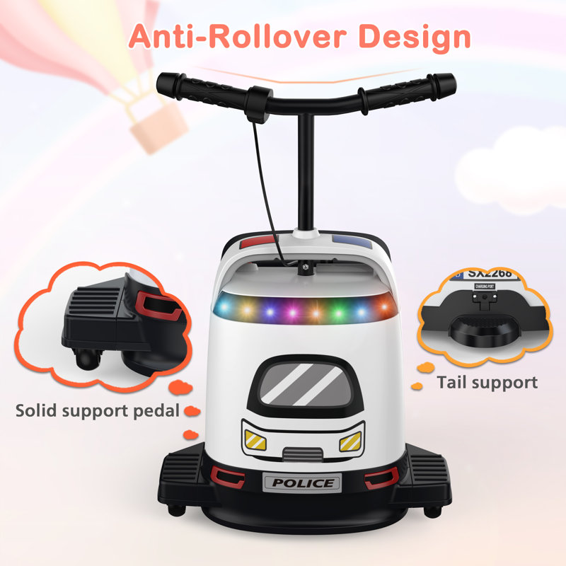 Voiture 12V avec espace de rangement, lumières colorées, autocollants créatifs, MP3, voiture électrique, jouet pour enfants de 4 à 8 ans