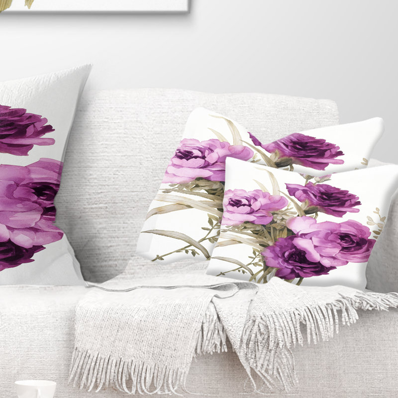 Coussin lombaire floral bouquet de fleurs