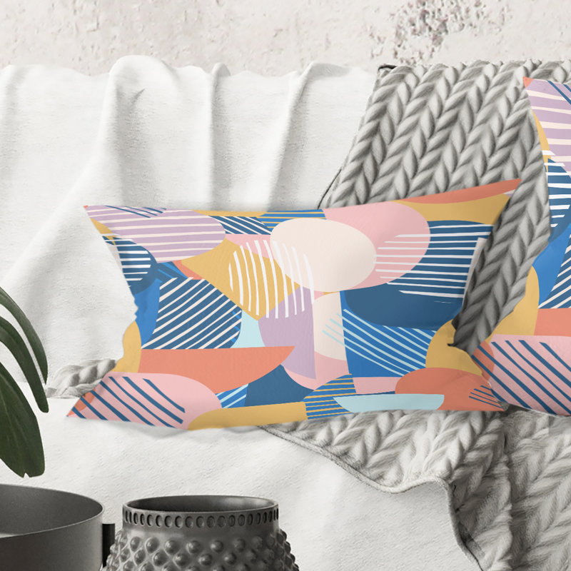 Coussin décoratif à motif géométrique tendance tendance moderne Mid-Century