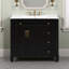 Ensemble de meuble-lavabo classique en bois de pin avec lavabo en céramique - 3 tiroirs de rangement, prêt pour le robinet de 4 po, facile à assembler?-219210314