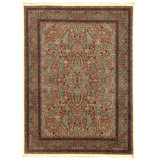 Hand Knotted Wool Oriental Area Rug in Ivory And Green