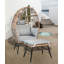 Chaise d'extérieur en osier avec repose-pieds