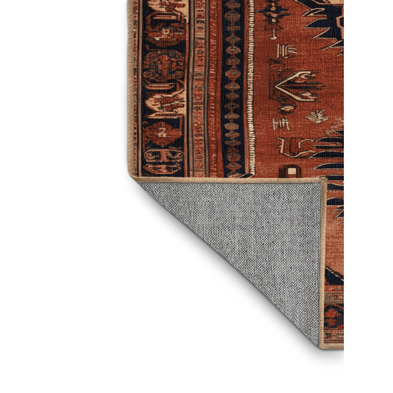 Machine Washable Persian Brown Area Rug, Square 8'