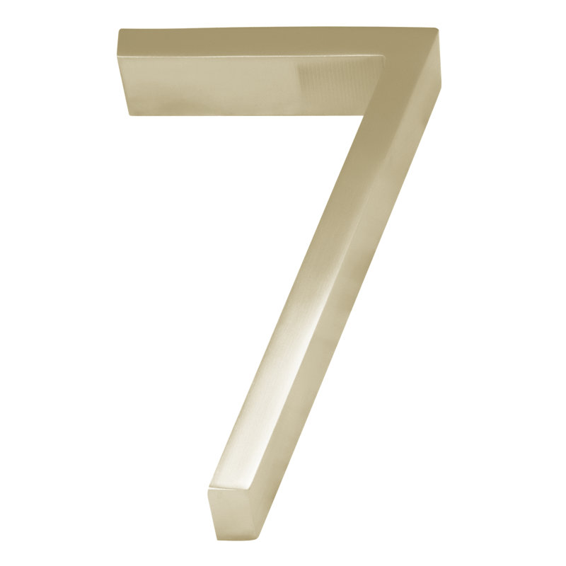 5" Floating Mount House Number, Satin Stainless Steel, 7