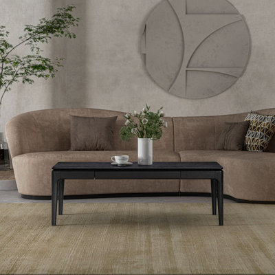 NTC Mingle Modern Wooden Rectangle Coffee Table with Hidden Drawer – Waterproof & Heat Resistant