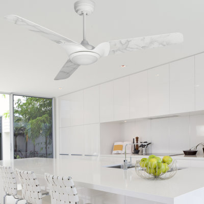 Innovator 56-Inch Indoor/Outdoor Smart Ceiling Fan, Dimmable LED Light Kit & Remote Control, Works With Alexa/Google Home/Siri -  Trifecte, TRI-S563A-L12-W7-1