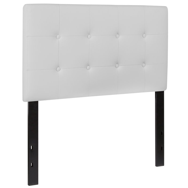 Tête de lit tapissier Ciriaca, Simple, Blanc