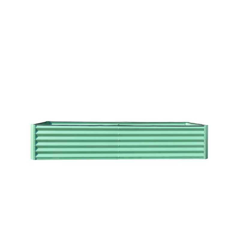 Lit de jardin surélevé galvanisé 8X4X1.5 Ft, Vert, H 17,72 po x l 94,49 po x P 47,25 po