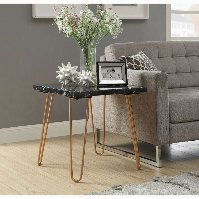 Table de bout Modern Luxury Elegance, Noir / or