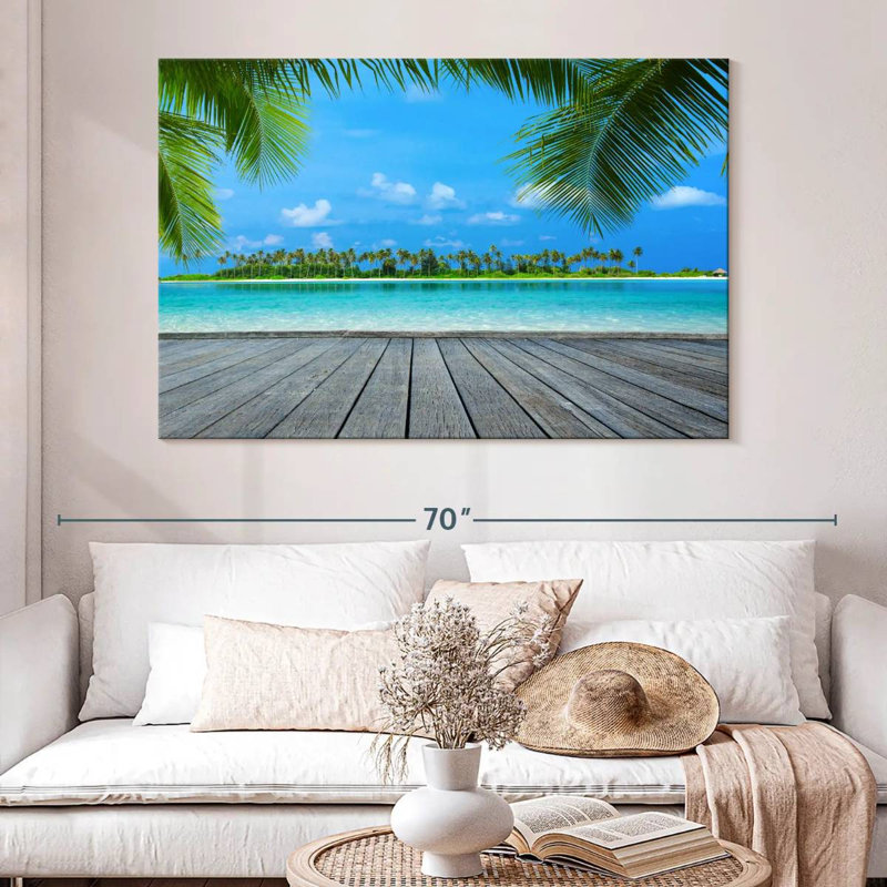 Gillard Maldives, paysage tropical, H 34 po x l 51 po