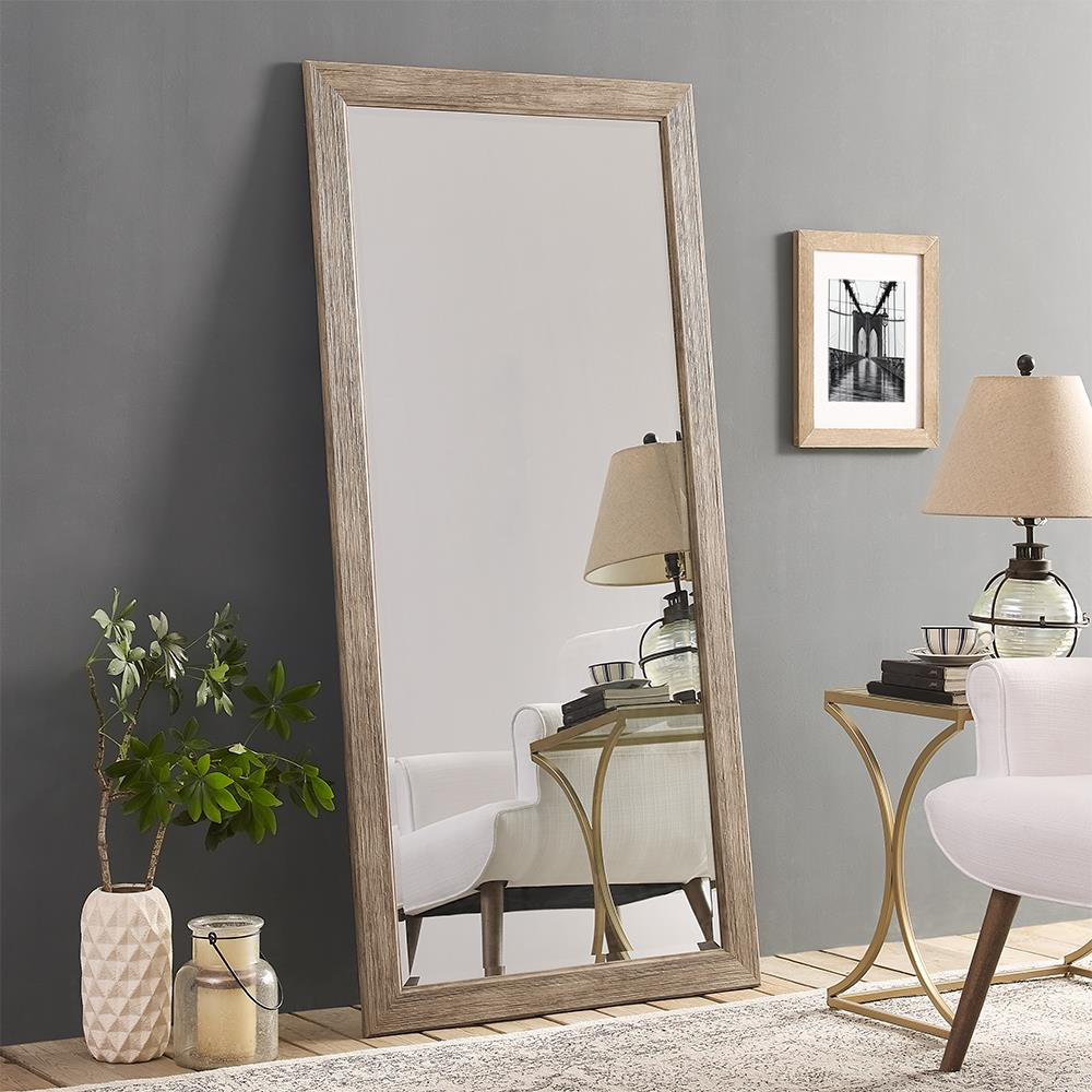 Highland Dunes Lindberg Rectangle Full Length Mirror, Faux Wood ...