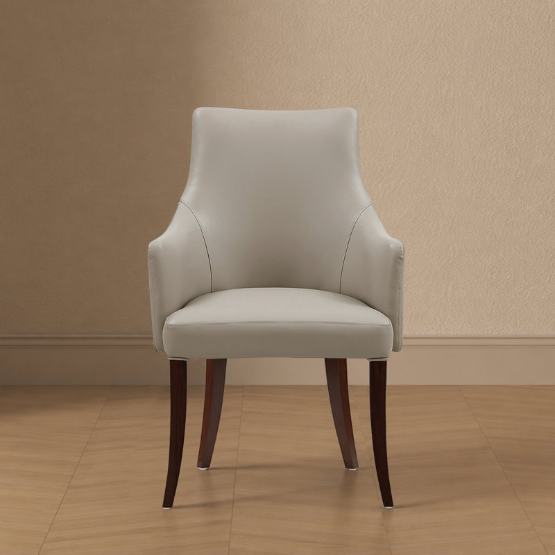 Fauteuil de salle à manger rembourré Connie, Gris clair