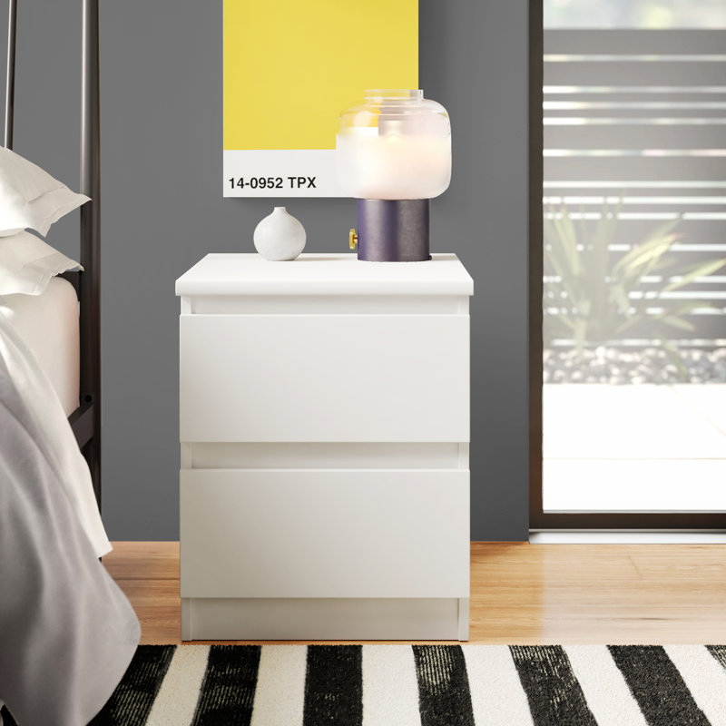 Jada 2 - Drawer Nightstand, White High Gloss