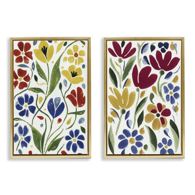 Ensemble de 2 cadres flottants scandinaves Wild Flowers, design par Annabelle Hall