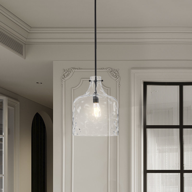 Clear Dimpled Glass Single Light Pendant